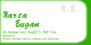 marta bugan business card
